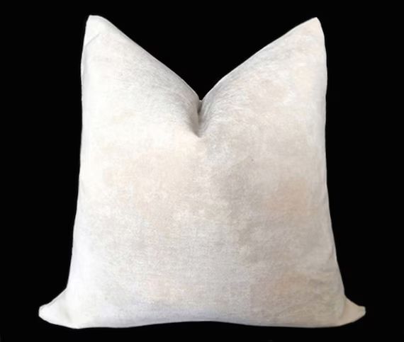 Cream Velvet Pillow Cover Light Beige Throw Pillow Cover | Etsy | Etsy (US)