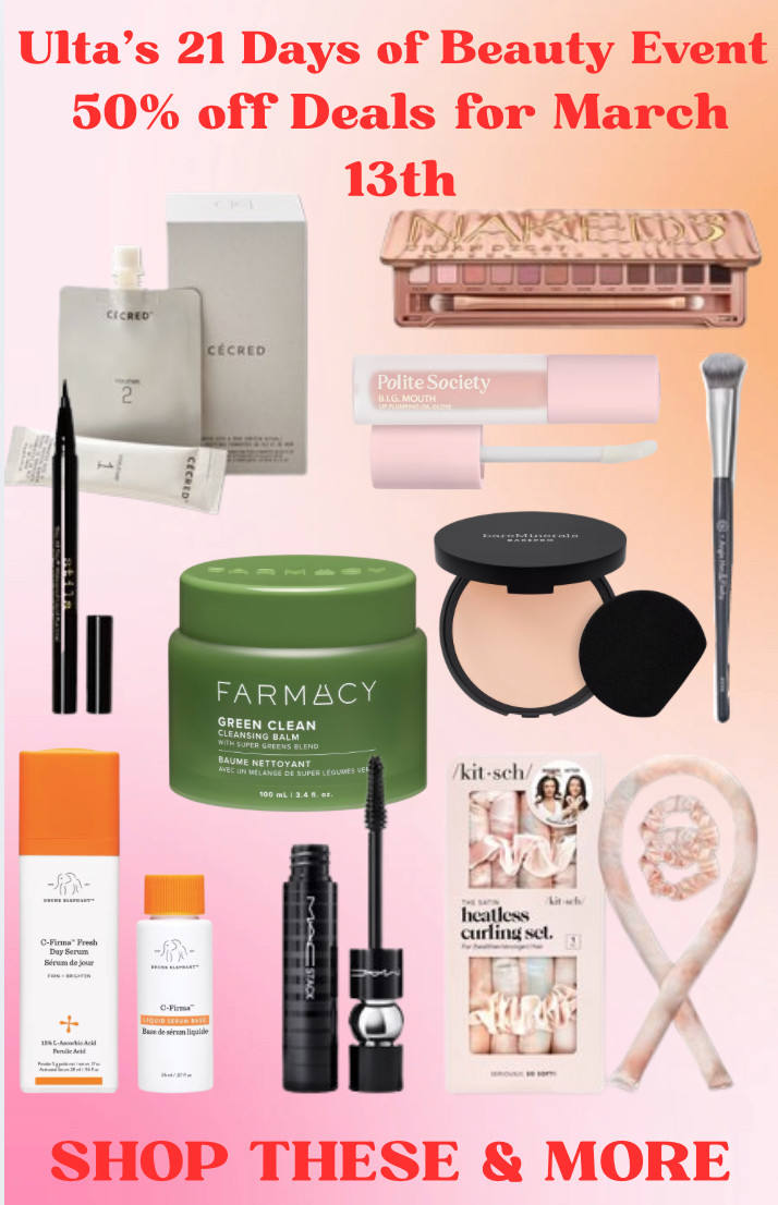 Ulta Beauty Deals for March 13th  

 

#LTKOver40 #LTKSaleAlert #LTKBeauty