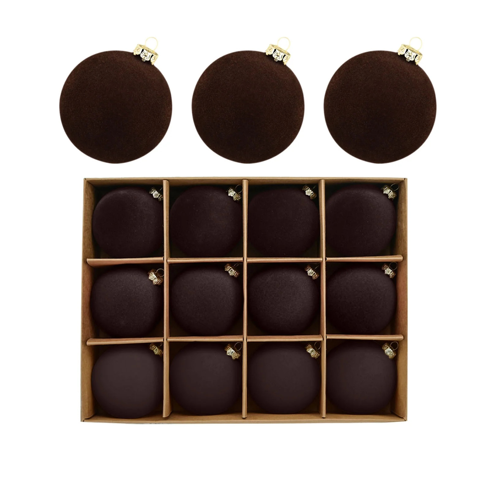 zanvin Party Favors, 12 Pcs Velvet Christmas Balls Flocked Christmas Tree Ball Ornaments Plastic ... | Walmart (CA)