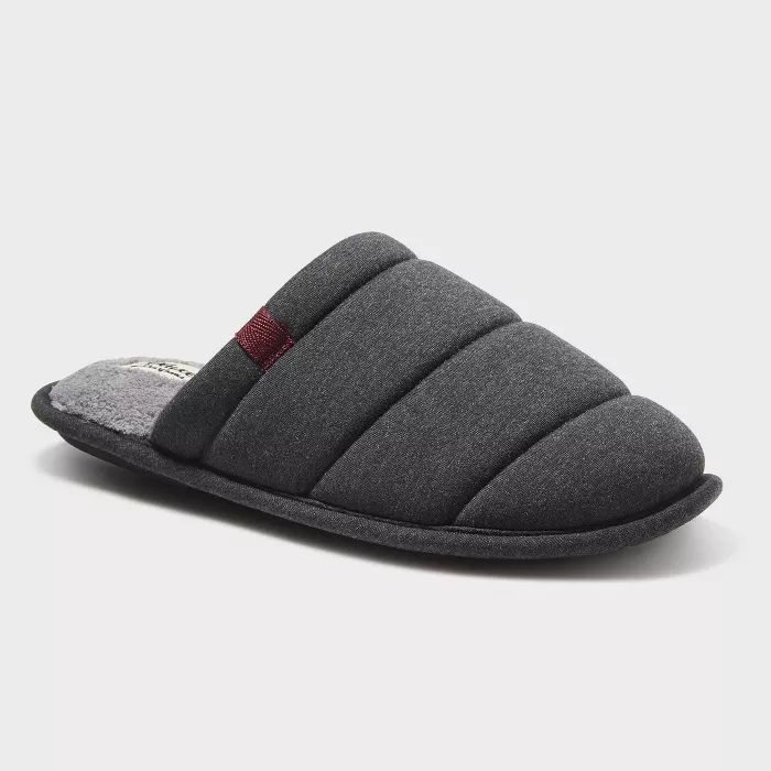 Men's dluxe by dearfoams Brock Scuff Slippers - Charcoal Heather | Target