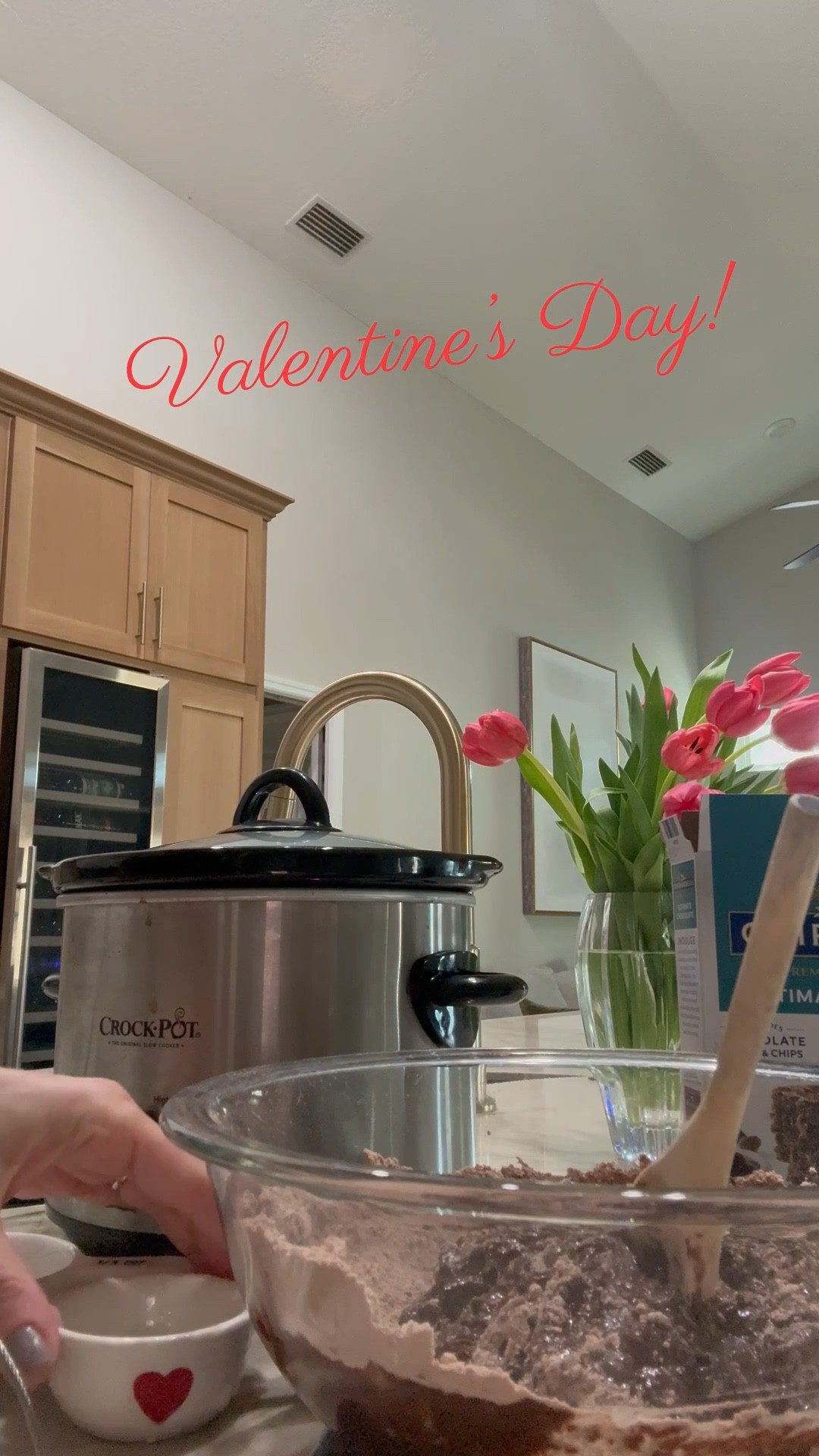 A crockpot meal for two and brownies for a sweet at home Valentine’s Day!  Day in my life, in the kitchen, home life.  

#LTKHome #LTKValentine #LTKdayinmylife