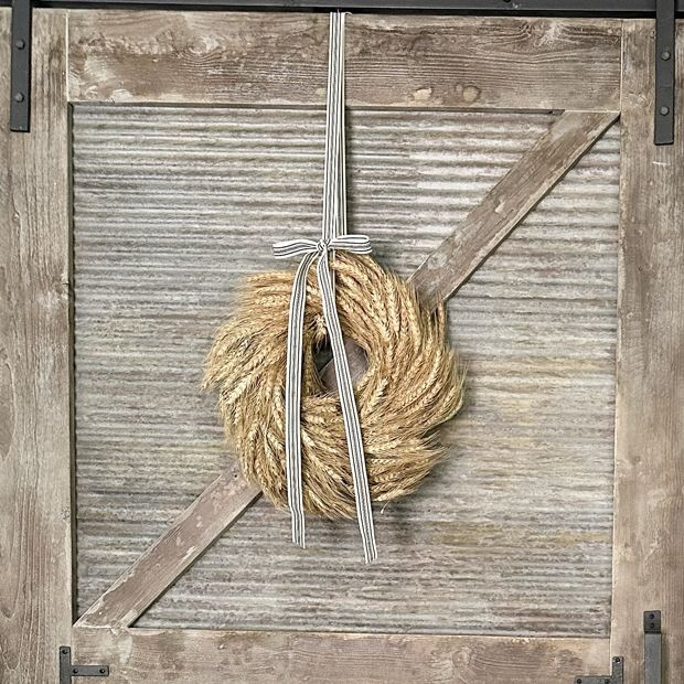 Autumn Harvest Dried Wheat Wreath | Antique Farm House