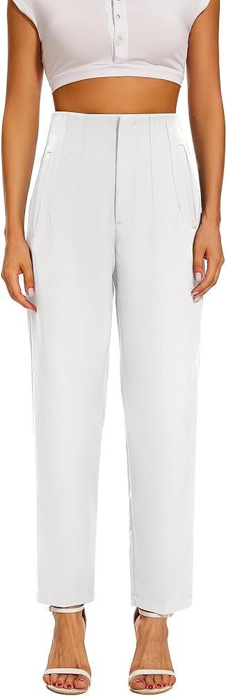 Kusogiay High Waist Dress Pant for Women Business Trousers Work Office Pants with Pockets | Amazon (US)