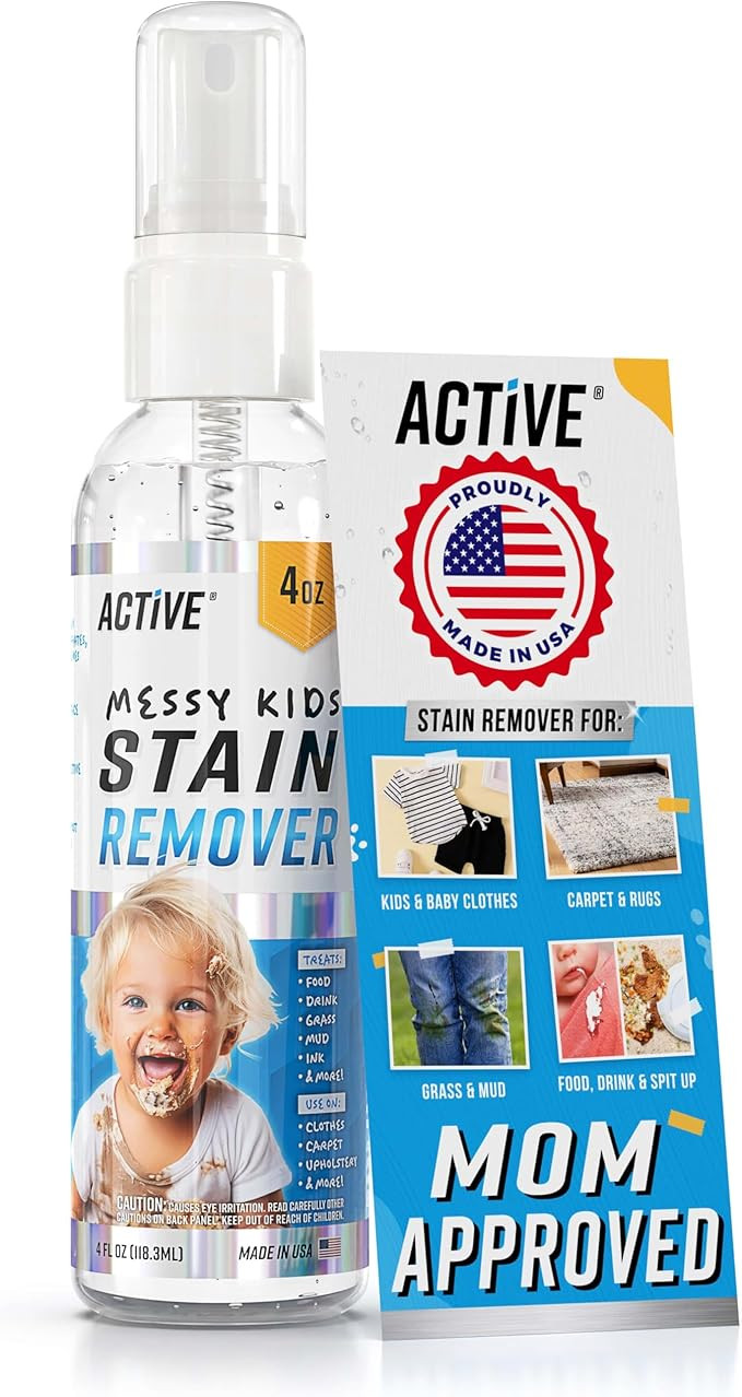 ACTIVE Messy Kids Stain Remover Spray Laundry Spot Cleaner, Natural Stain Treater Spray for Baby ... | Amazon (US)