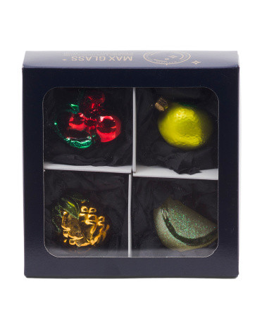 Made In Poland 4pc Fruit Glass Ornaments | Global Home | Marshalls | Marshalls