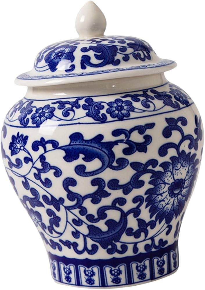 Ceramic Ginger Jar, Porcelain Jars Gift Chinese Crafts Decorative Vase Asian Ginger Jar for Offic... | Amazon (US)