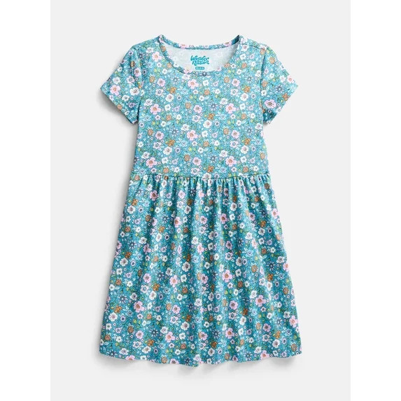 Wonder Nation Girl’s Play Dress with Short Sleeves, Sizes XS-XXL | Walmart (US)