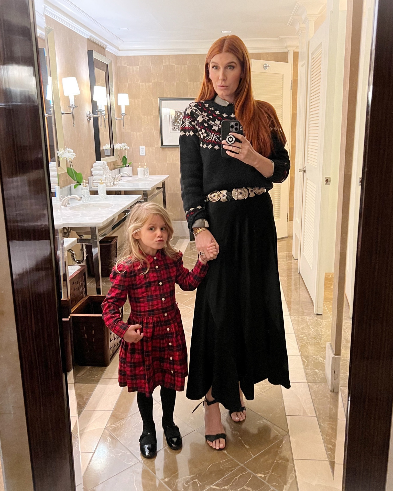 Teaching this little mini the art of the selfie 📸 Wearing our Christmas looks for the Nutcracker ballet! 

#LTKHoliday #LTKSeasonal #LTKkids