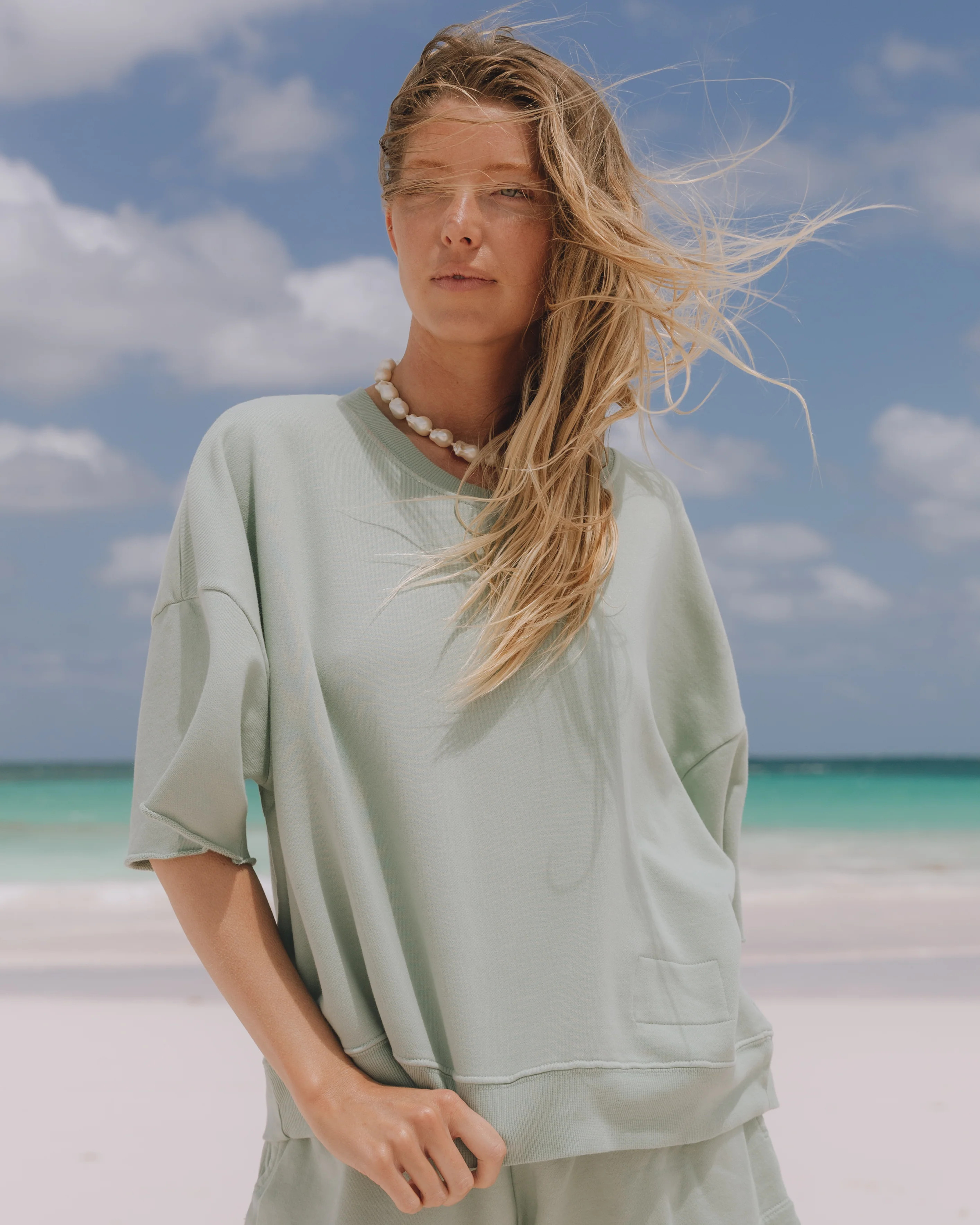 Cropped Sleeve Crew - Harbor | Daily Drills