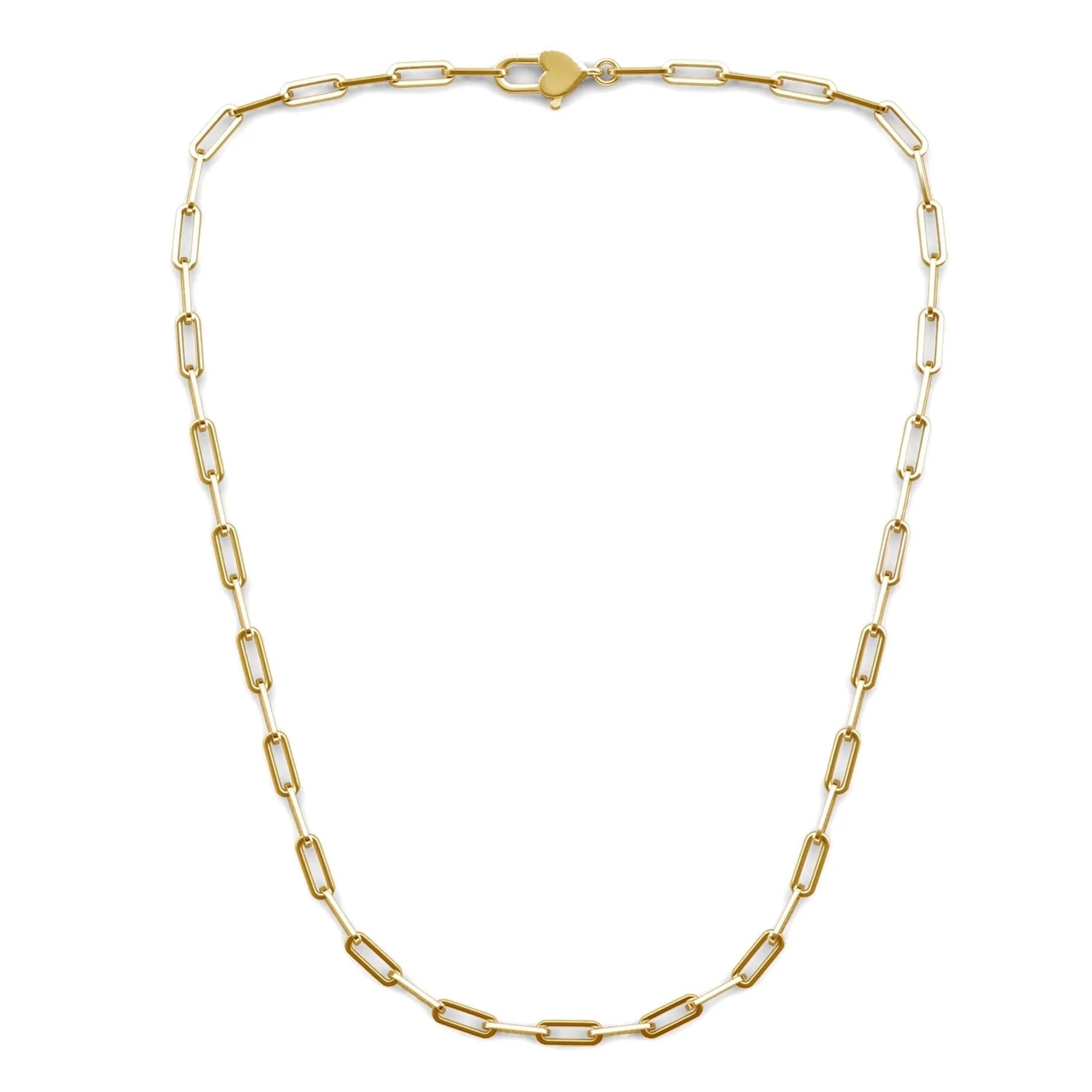 Cate & Chloe Tammy 18k Yellow Gold Plated Paperclip Chain Necklace, Gift for Women | Walmart (US)