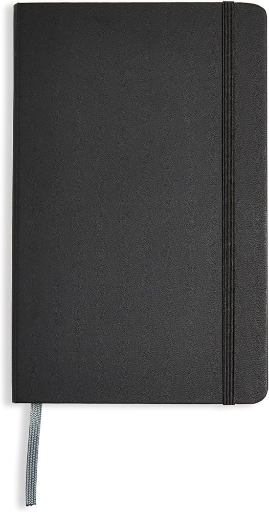 Amazon Basics Classic Lined Notebook, 240 Pages Hardcover, 5 x 8.25-Inch, Black | Amazon (US)