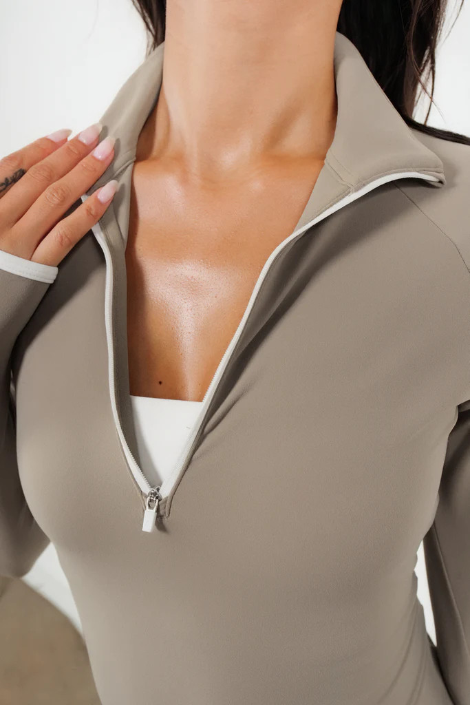 Cloud II™ Fitted Half Zip - Cashew Contrast | Vitality