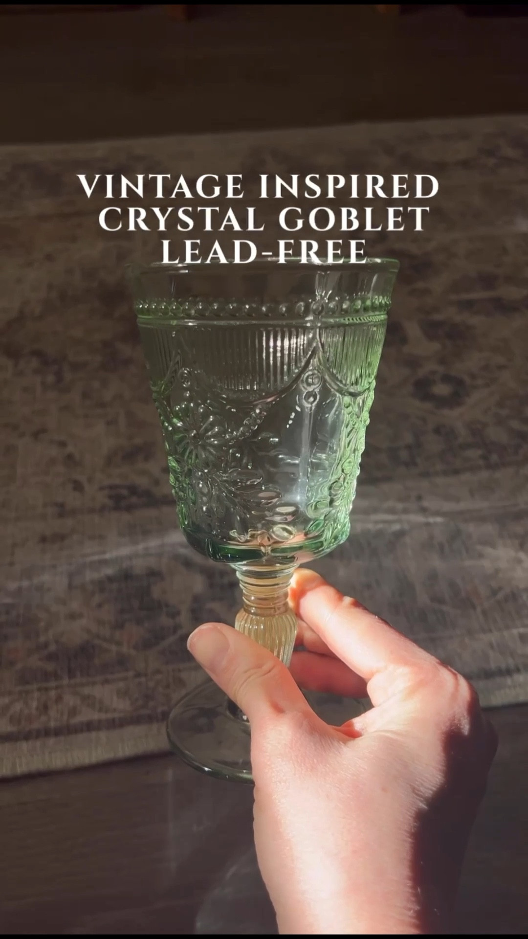 Love finding crystal goblets that are LEAD-FREE with that vintage look! That sage green shade is perfection. 

#LTKHome