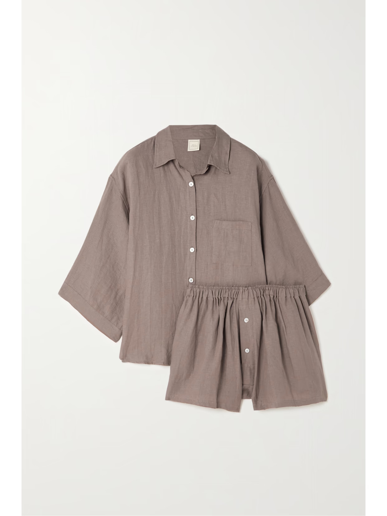 Deiji Studios - The 03 Washed-linen Shirt And Shorts Set - Brown | NET-A-PORTER (US)