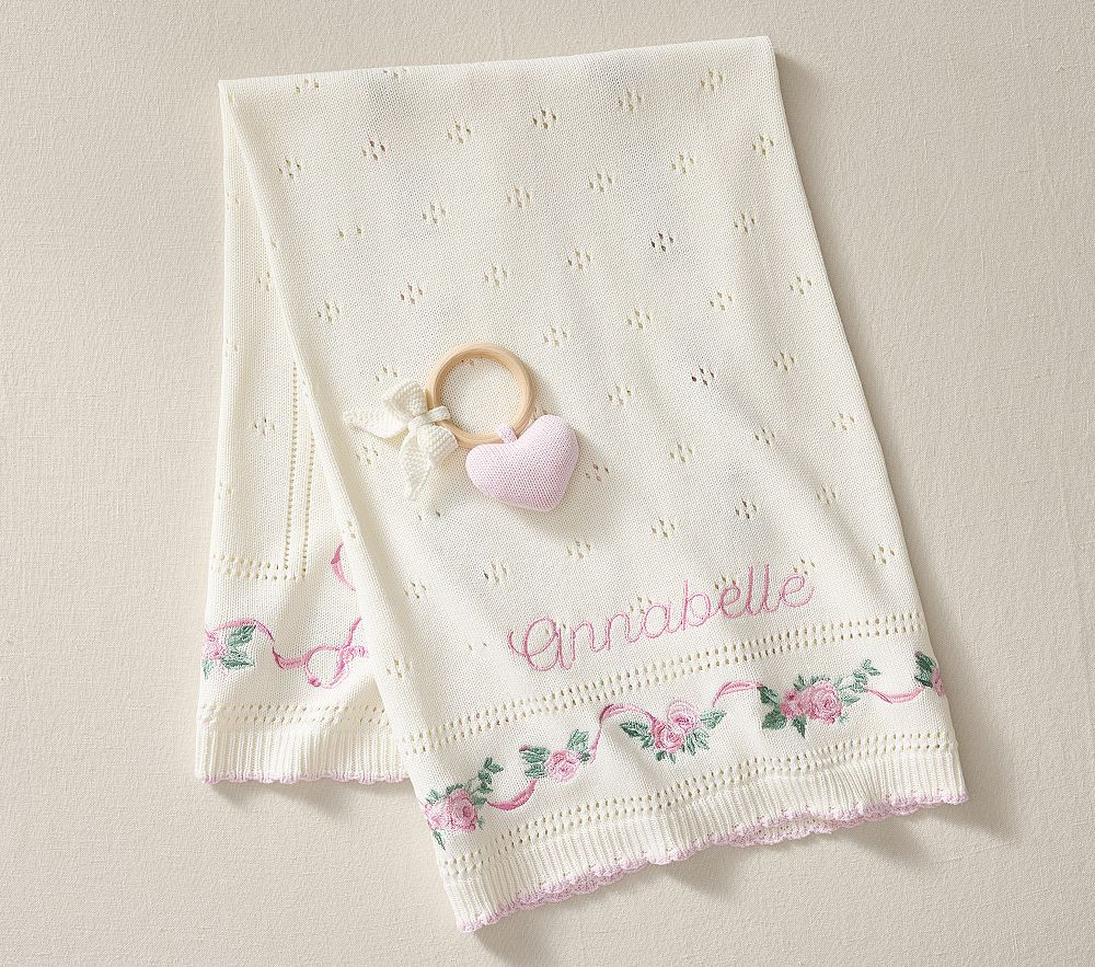 LoveShackFancy Hearts of Roses Knit Baby Gift Set | Pottery Barn Kids