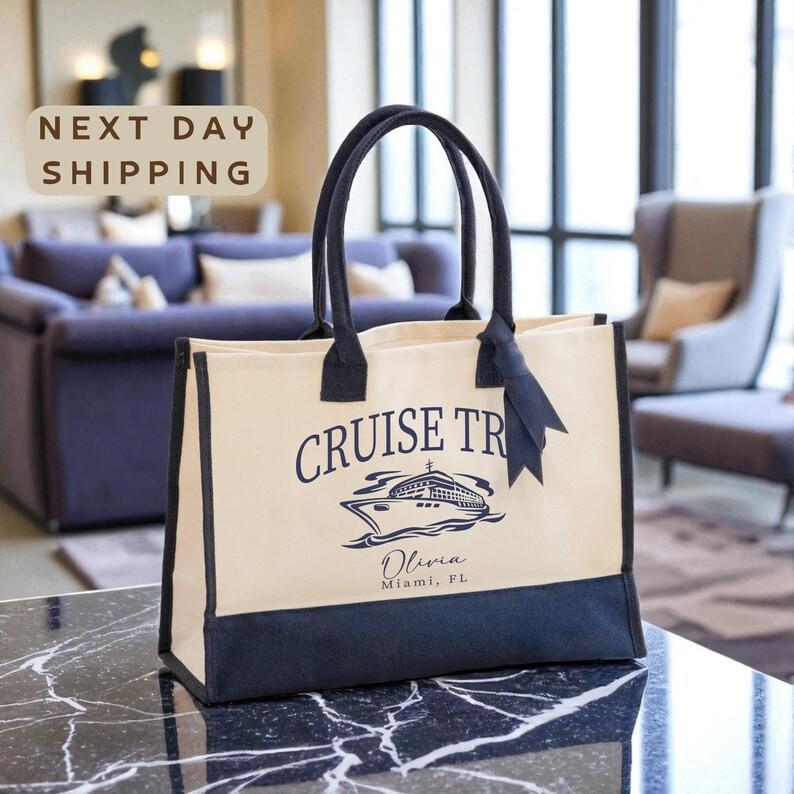 Cruise Trip Tote Bag, Custom Name Vacation Tote, Personalized Travel Gift, Cruise Essentials Beac... | Etsy (US)