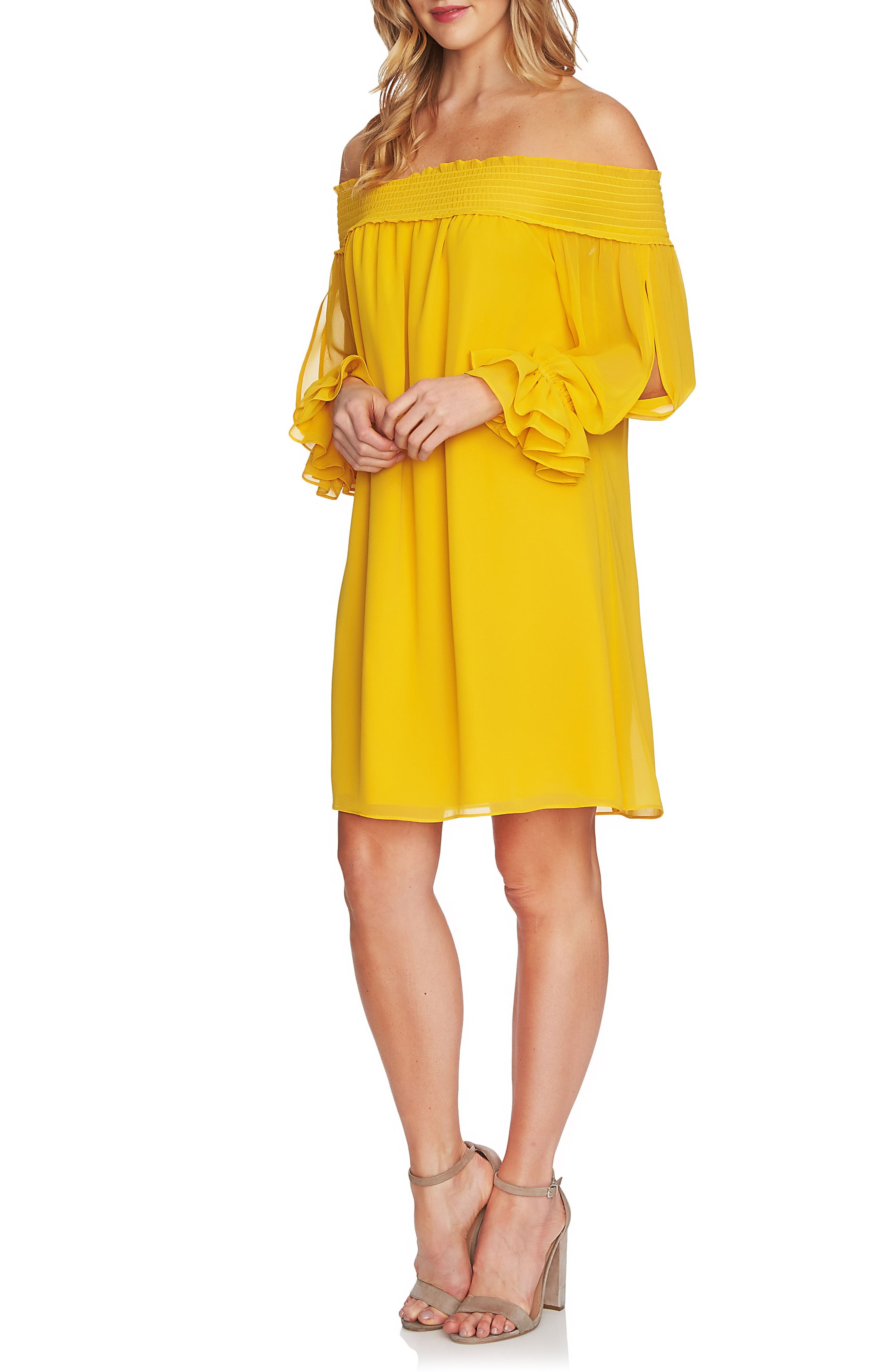 Shiloh Off the Shoulder Split Sleeve Shift Dress | Nordstrom
