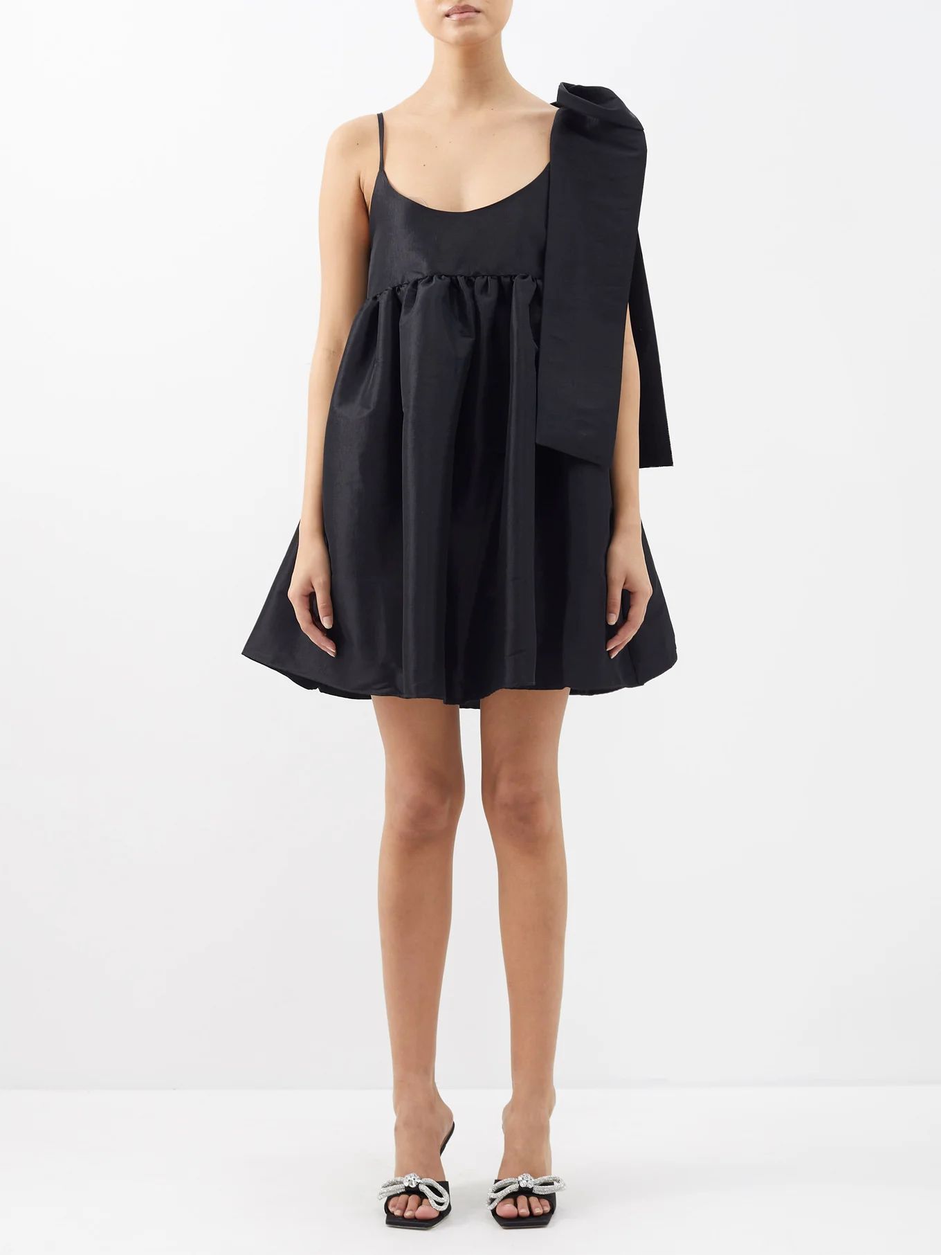 Mathilde bow-trim taffeta mini dress | Kika Vargas | Matches (US)