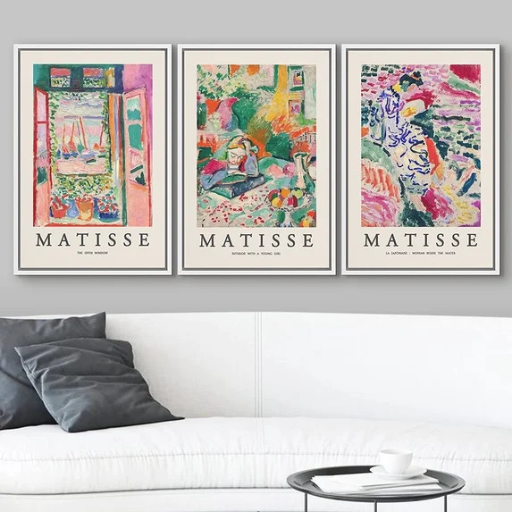 IDEA4WALL Framed Wall Art Print Set French Floral Rainbow Landscapes Henri Matisse Nature Plants ... | Walmart (US)