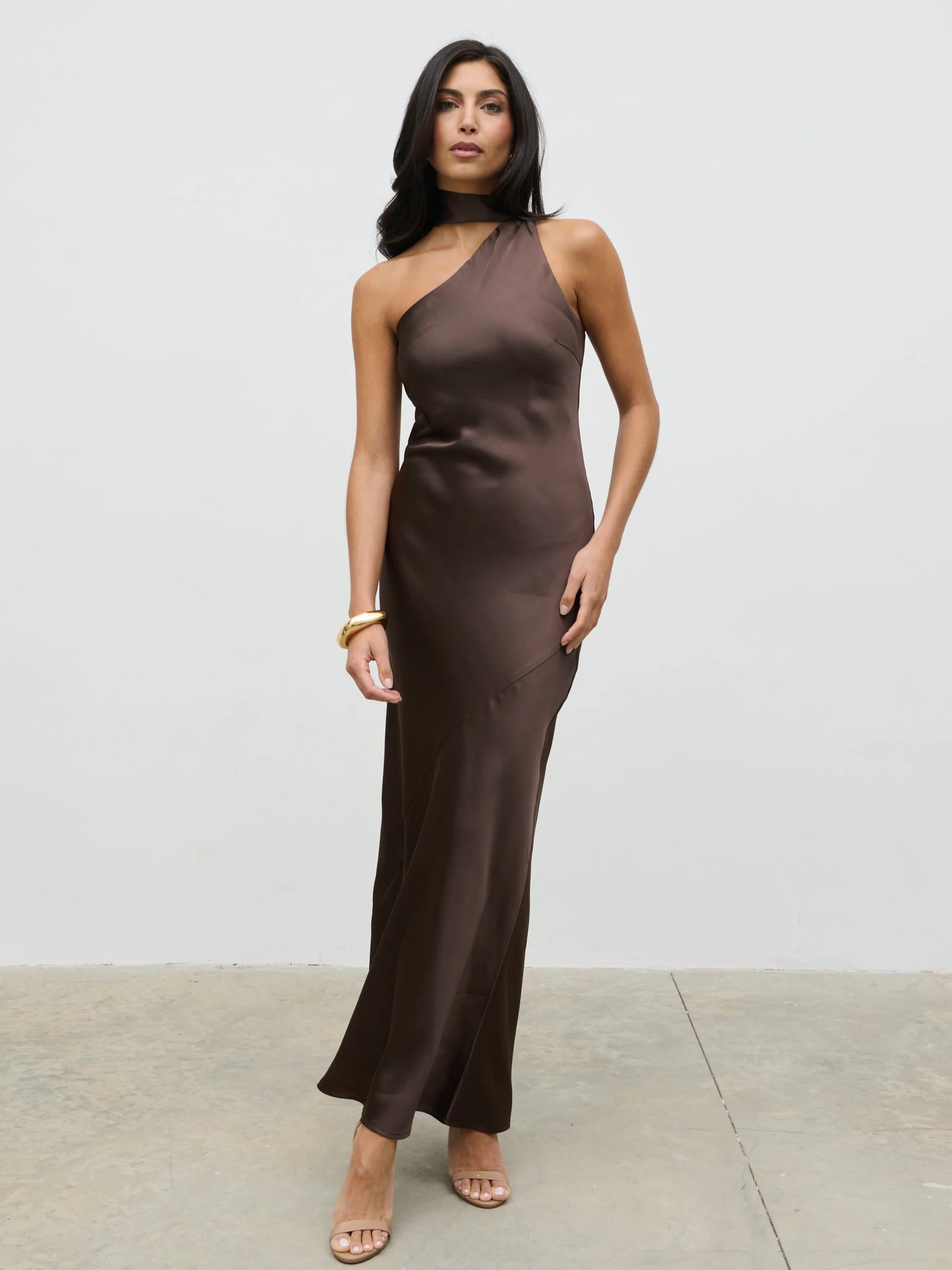 Sheree One Shoulder Sash Maxi Dress | Pretty Lavish (UK)
