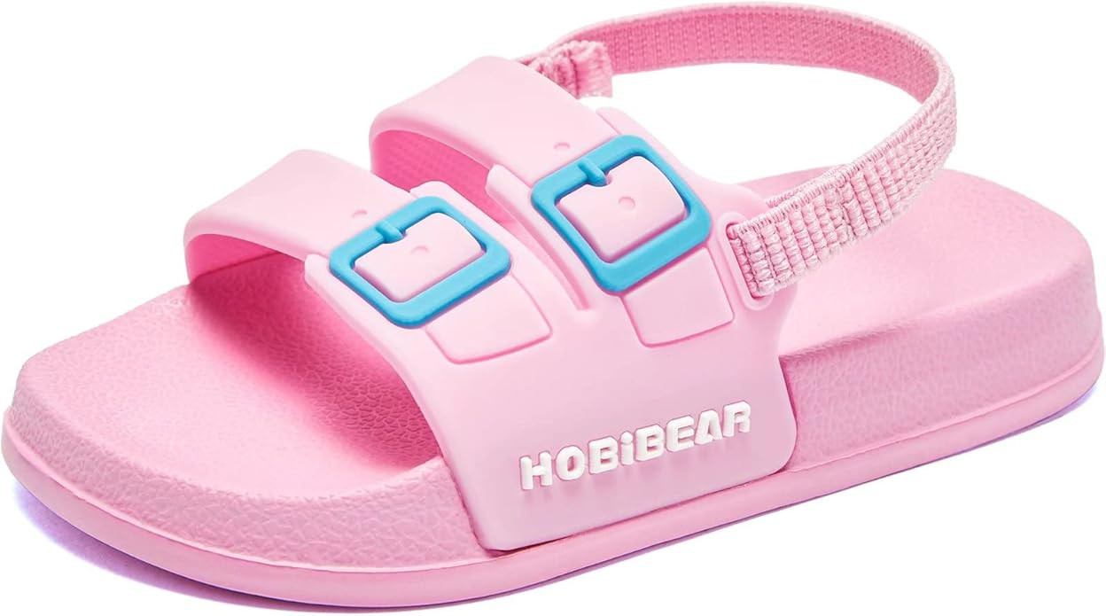 Baby Girls Boys Slides Sandals Non-Slip Slip-On Water/Beach/Shower Shoes with Elastic Strap for T... | Amazon (US)
