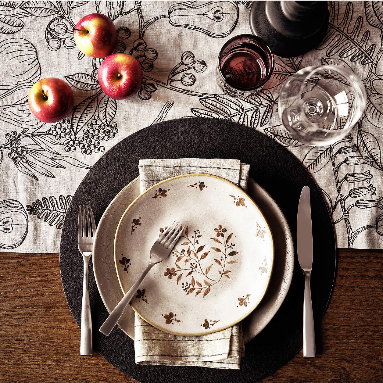 Marin Botanical Stoneware Salad Plate + Reviews | Crate & Barrel | Crate & Barrel