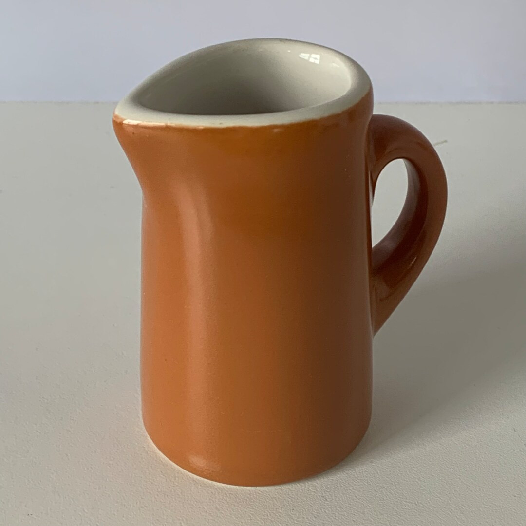 LITTLE STONEWARE CREAMER, Vintage H F Coors Chefsware Individual Creamer, Dark Orange Resatuarant... | Etsy (US)