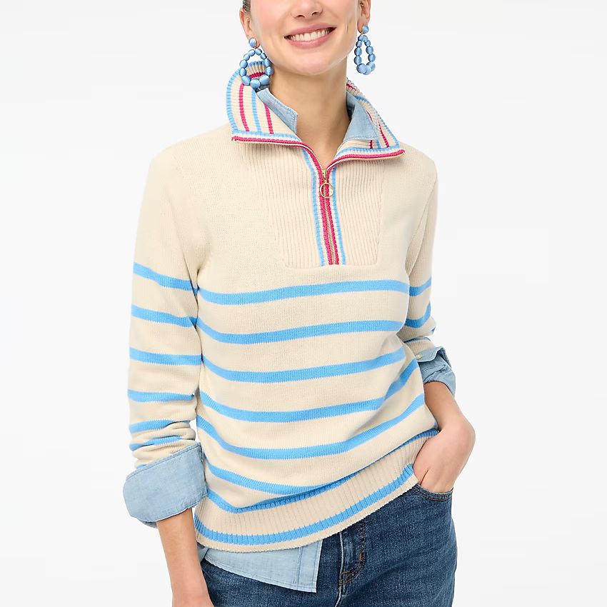 Striped half-zip pullover | J.Crew Factory