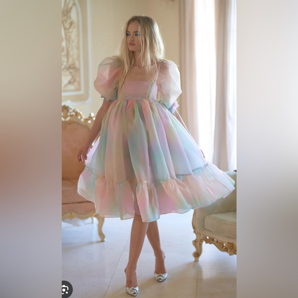 NWT Selkie rainbow french puff dress XL | Poshmark