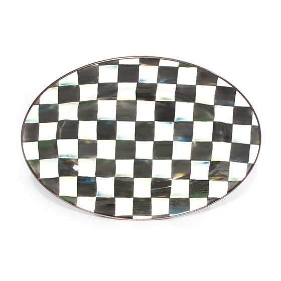Courtly Check Enamel Oval Platter - Small | MacKenzie-Childs