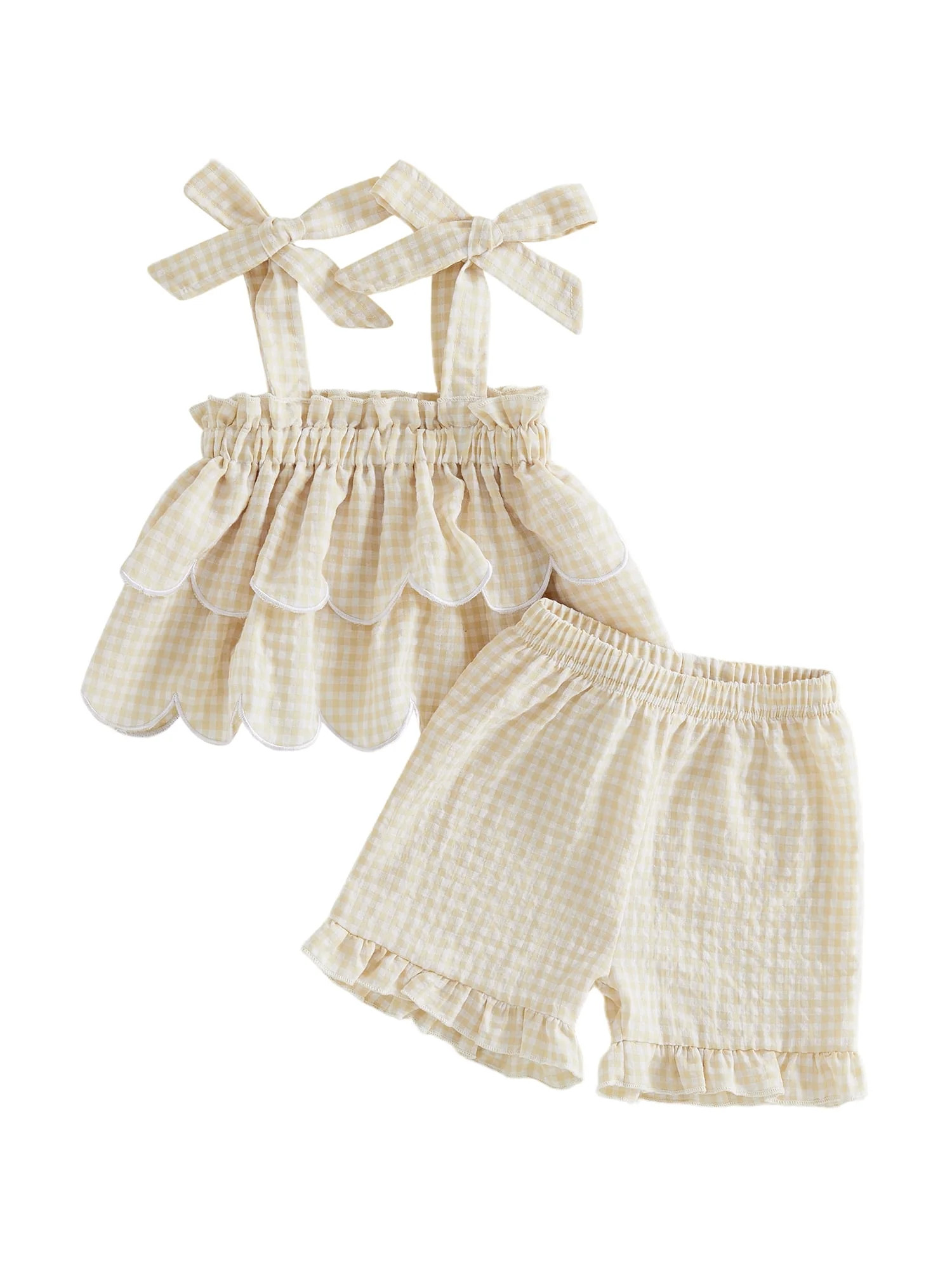 Loicainy Toddler Baby Girls Plaid Summer Outfits 6 12 18 24 Months 2T 3T 4T Sleeveless Square Nec... | Walmart (US)