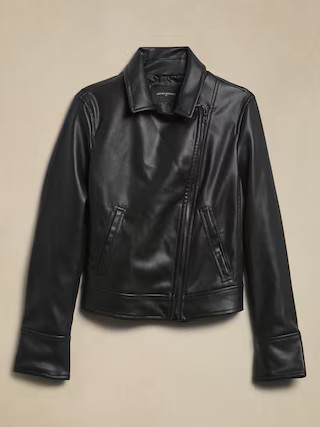 VEGAN LEATHER MOTO JACKET | Banana Republic Factory