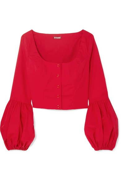 Monica cotton-blend poplin top | NET-A-PORTER (US)
