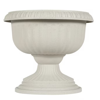 Style Selections Urn 17.63-Inches W Extra Large Off-white Plastic Indoor/Outdoor Planter | Lowe's