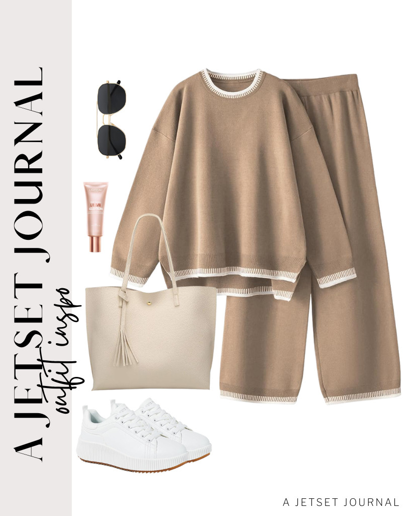 The hem detail on this two-piece sweater set is giving this outfit some personality. I love pairing it with LUCKY STEP’s platform sneakers and SOJOS sunnies. 

 #LTKSeasonal #LTKSaleAlert #LTKTravel