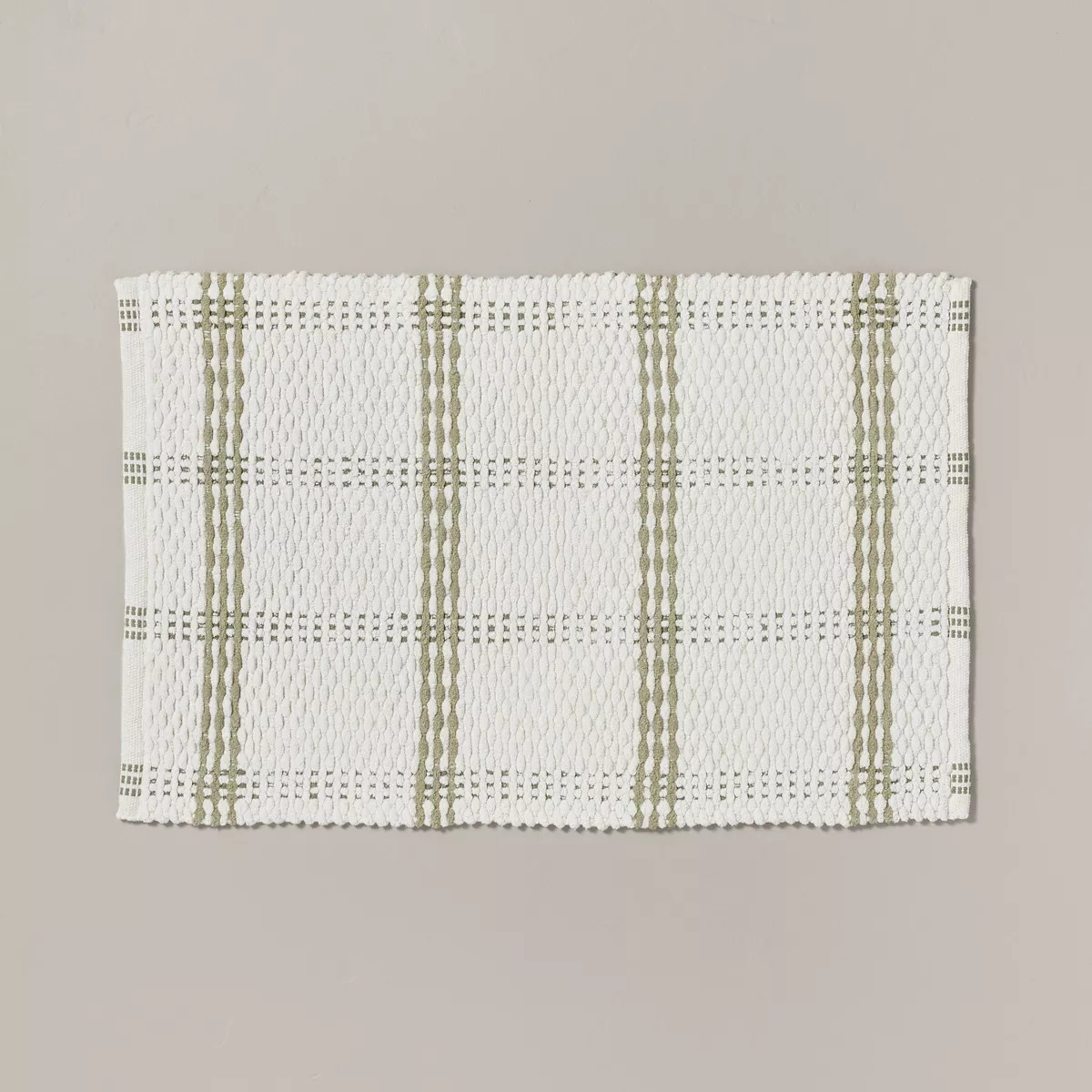 20"x32" Open Plaid Bath Rug Green/Cream - Hearth & Hand™ with Magnolia | Target