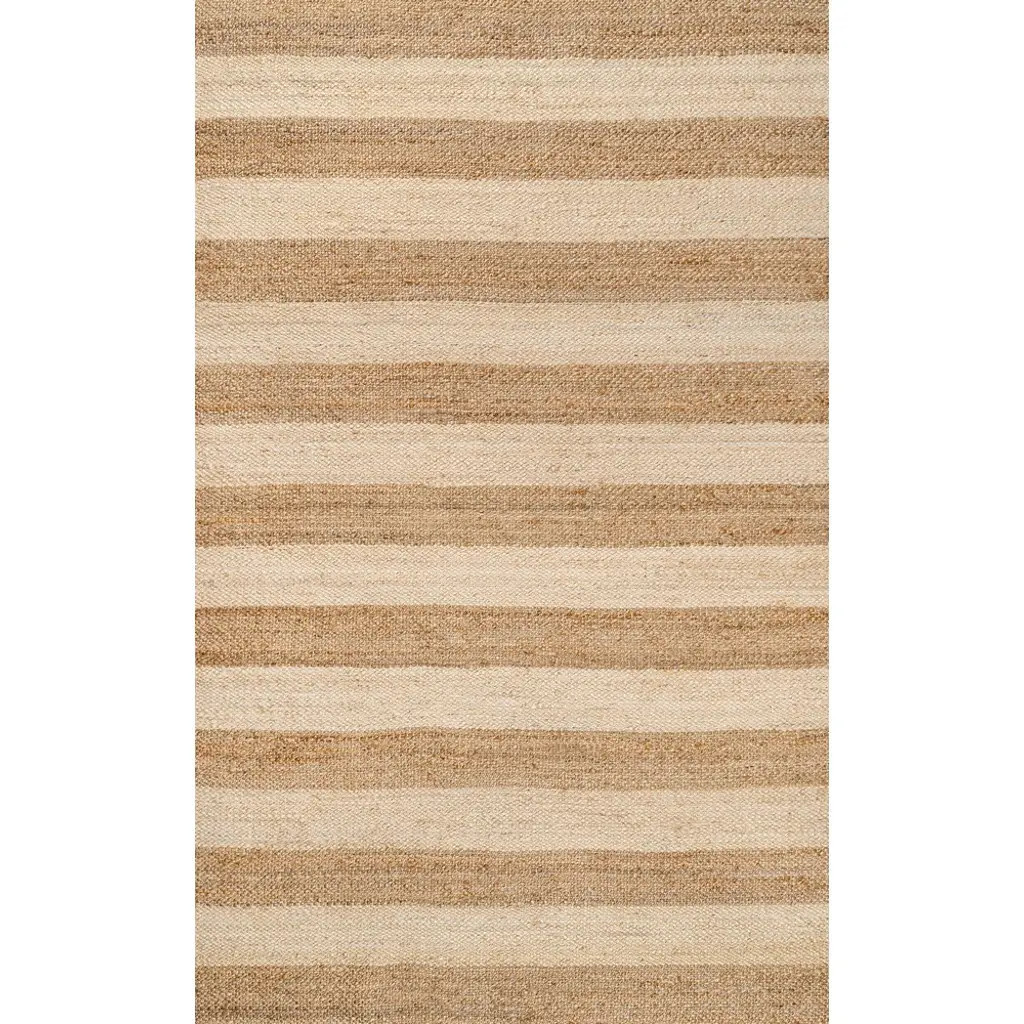 JONATHAN Y Jayden Rustic Farmhouse Woven Jute Stripe Area Rug in Natural/bleach at Nordstrom, Size 5Ft 0In X 8Ft 0In | Nordstrom