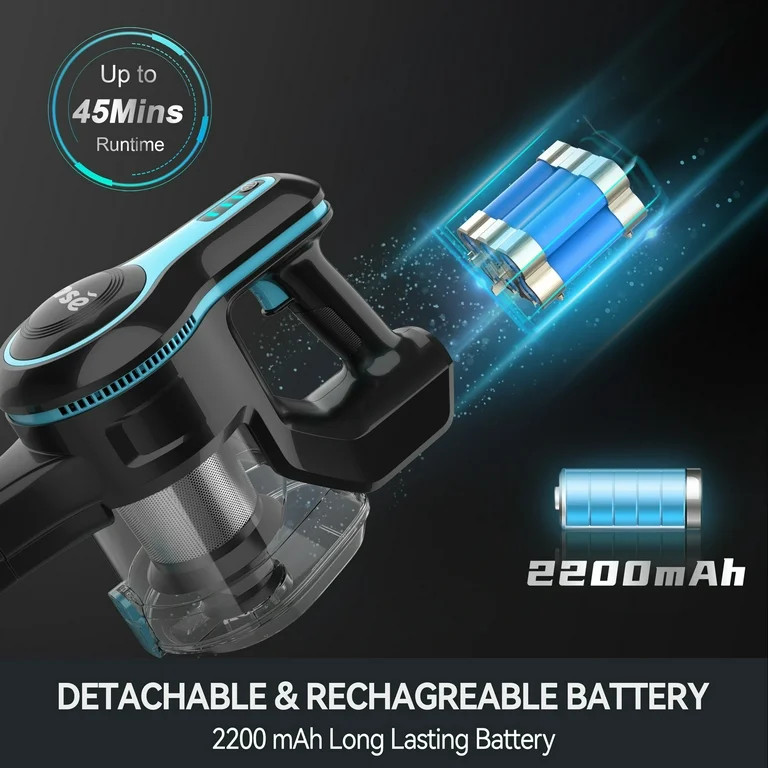 INSE Cordless Vacuum Cleaner, 6 in 1 Powerful Suction Lightweight Stick Vacuum with 2200mAh Recha... | Walmart (US)