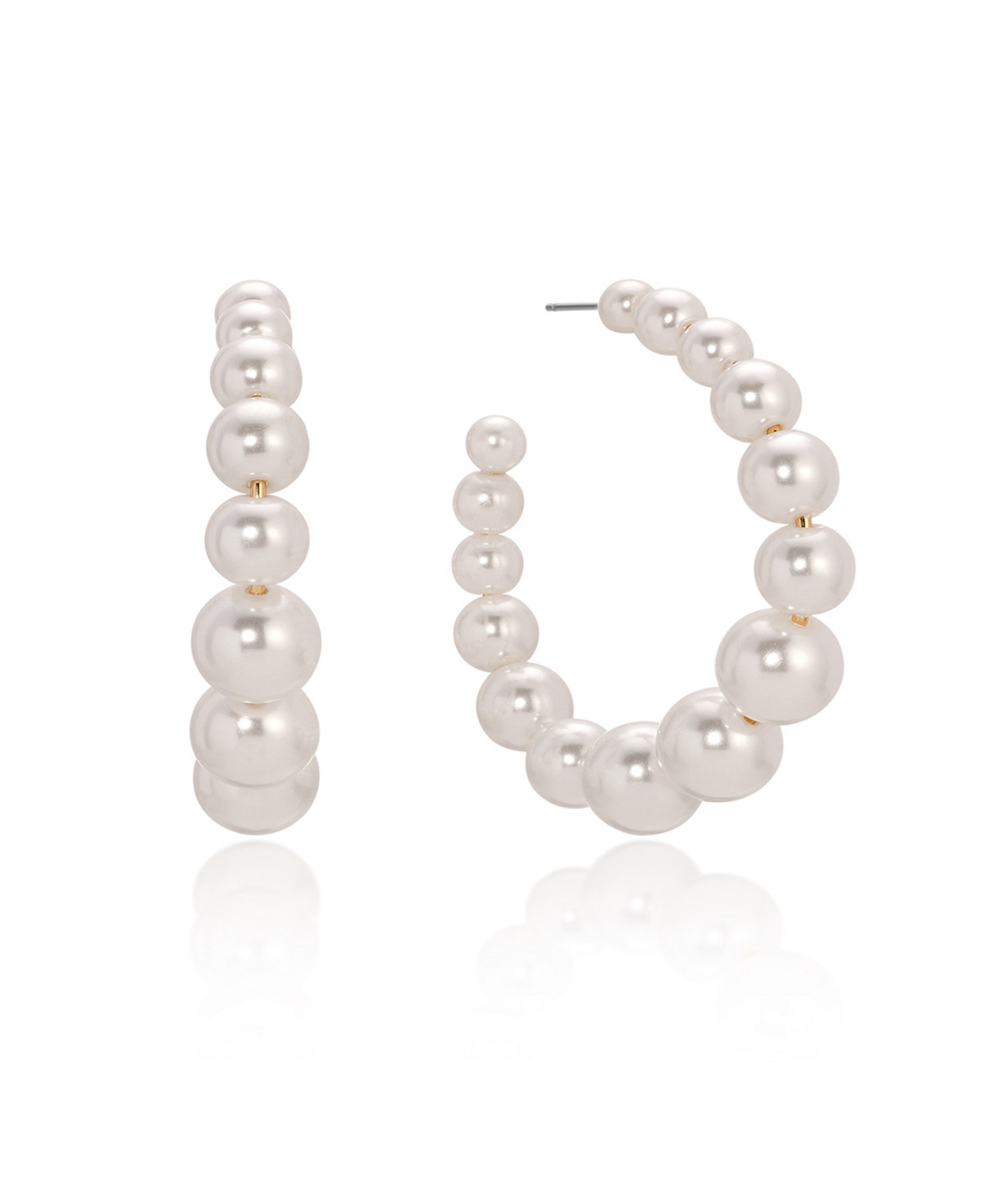 Ettika Cultured Pearl Bubble Hoops Earrings - White | Macy's