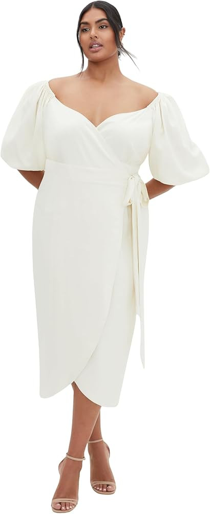 City Chic Women's Plus Size Dress - Claudine Wrap Midi | Amazon (US)