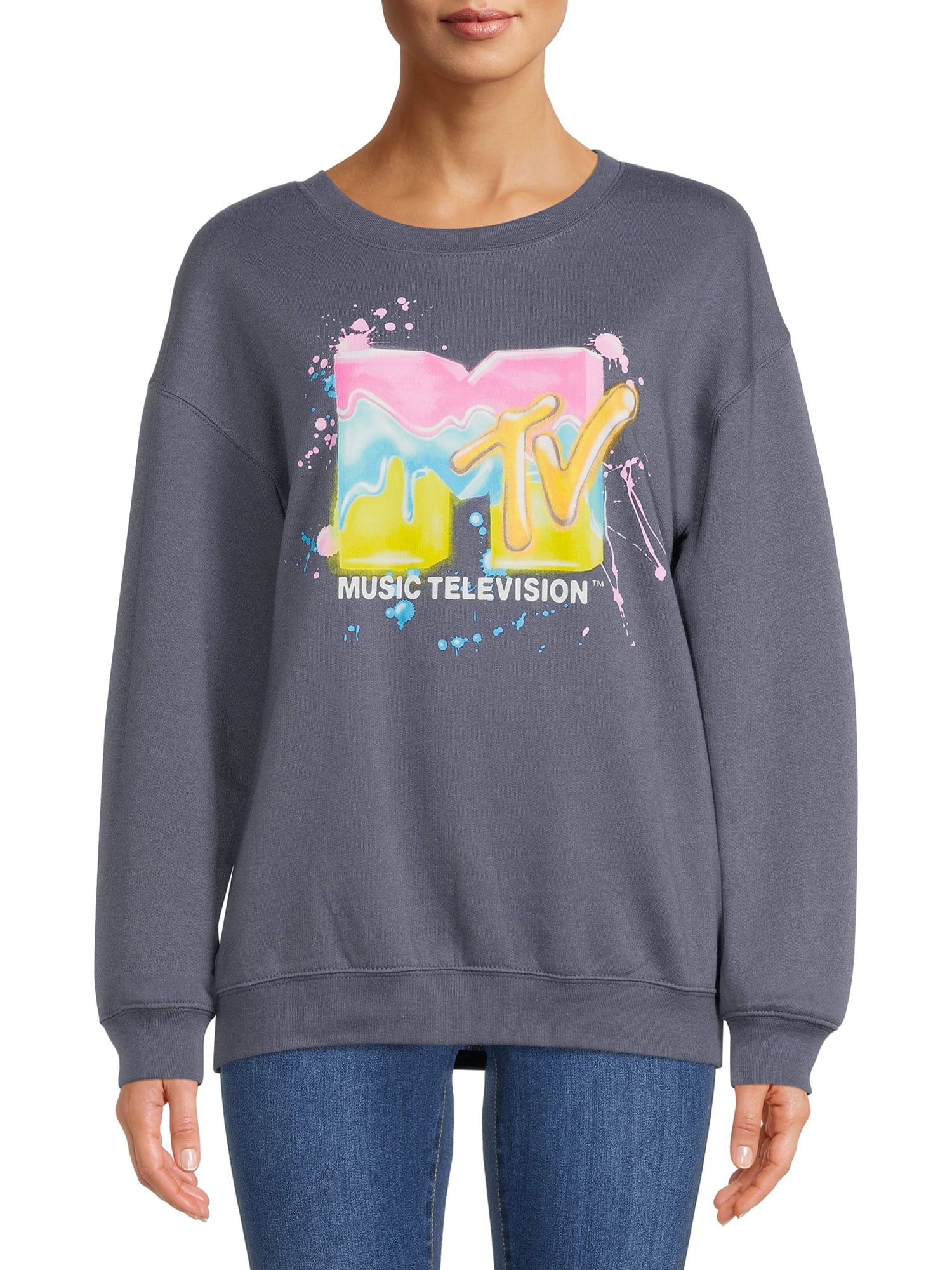 MTV Airbrush Juniors' Graphic Sweatshirt | Walmart (US)
