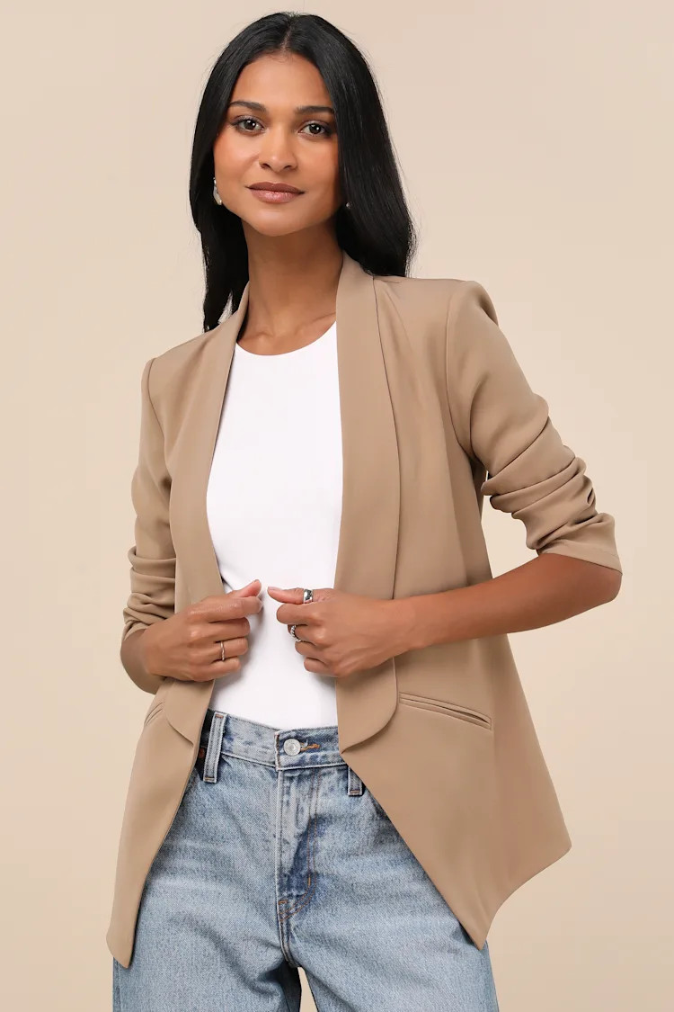 Miss Punctuality Beige Lightweight Blazer | Lulus