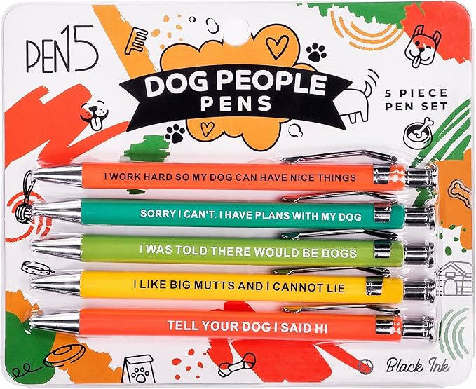 Amazon.com: Funny Dog People Pens, A snarky gag gift for pet owners or coworkers, Black pens DG10... | Amazon (US)