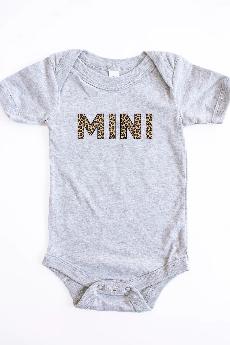 Mini Animal Print Onesie Grey | The Pink Lily Boutique