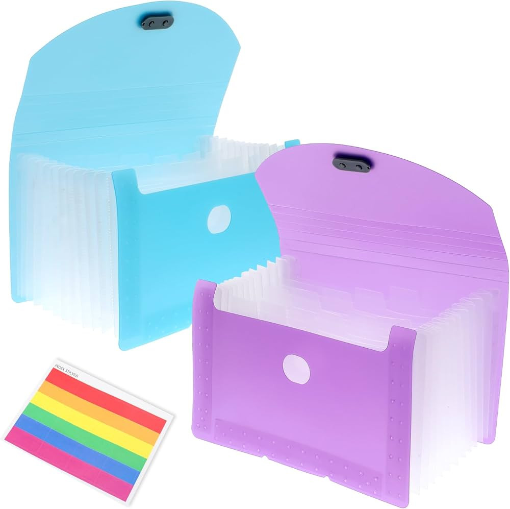 2Pcs Expandable File Folder Organizer 13 Pockets Receipt Holder Organizer, Portable File Folder O... | Amazon (US)