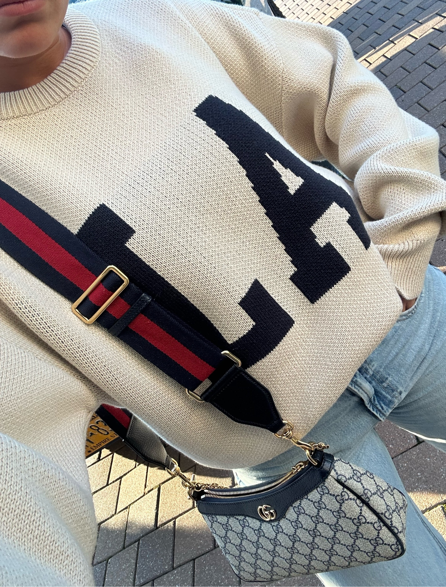 Found this sweater in the men’s section of @pacsun !! This will be my go to this fall/winter for sure! 
Paired it with a pair of barrel jeans from @americaneagle which is my new favorite style jean! My bag is my go to always! It’s very deceiving & fits more than it looks! The blue with the gold embellishments has been sold out! But they have it in silver!! 

#LTKStyleTip #LTKBacktoSchool #LTKSeasonal