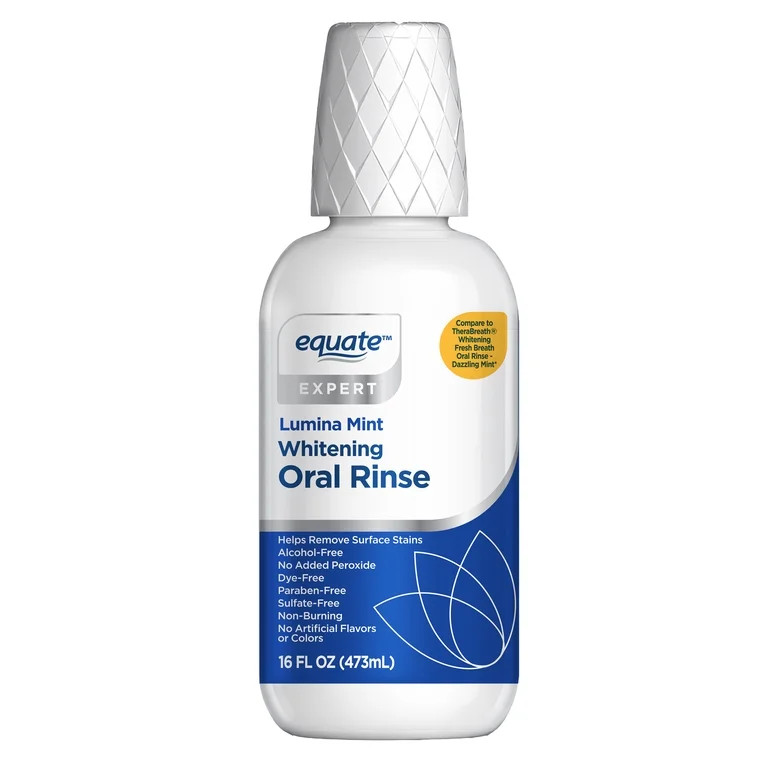 Equate Whitening Oral Rinse Mouthwash, Lumina Mint Flavor, 16 fl oz | Walmart (US)