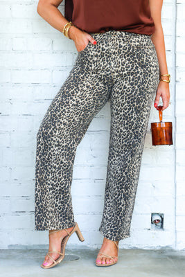Just Black Leopard High Rise Vintage Straight Leopard / 27 | The Willow Tree