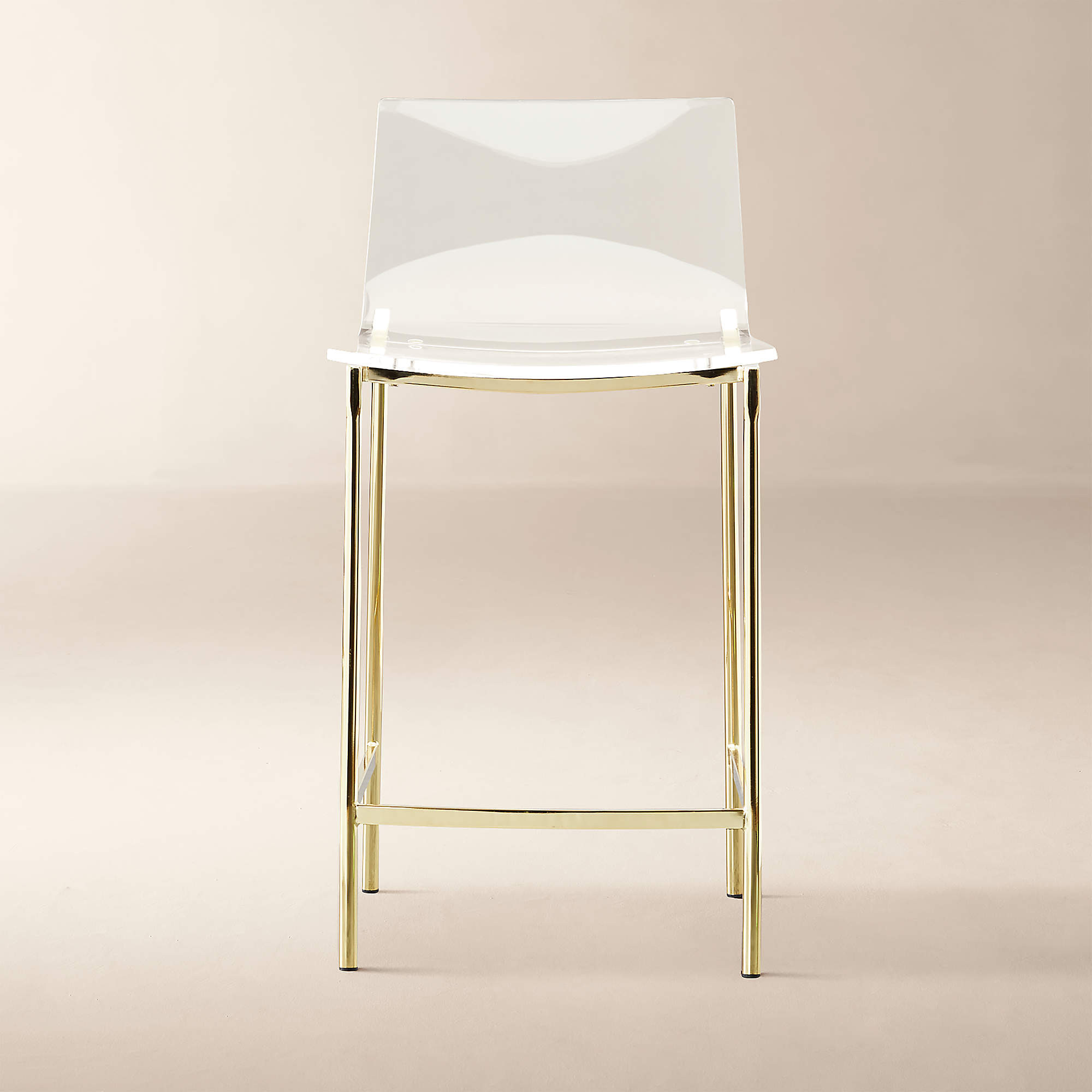 Chiaro Clear Acrylic Counter Stool with Gold Legs + Reviews | CB2 | CB2