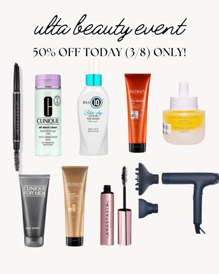 Ulta Semi-Annual Beauty Event Sale - these items are 50% off today only! Friday, March 8, 2024

#LTKsalealert #LTKbeauty